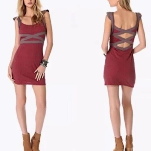 Free People x Anthropologie Cross My Heart Knit Bodycon Dress Size S - Picture 2 of 7